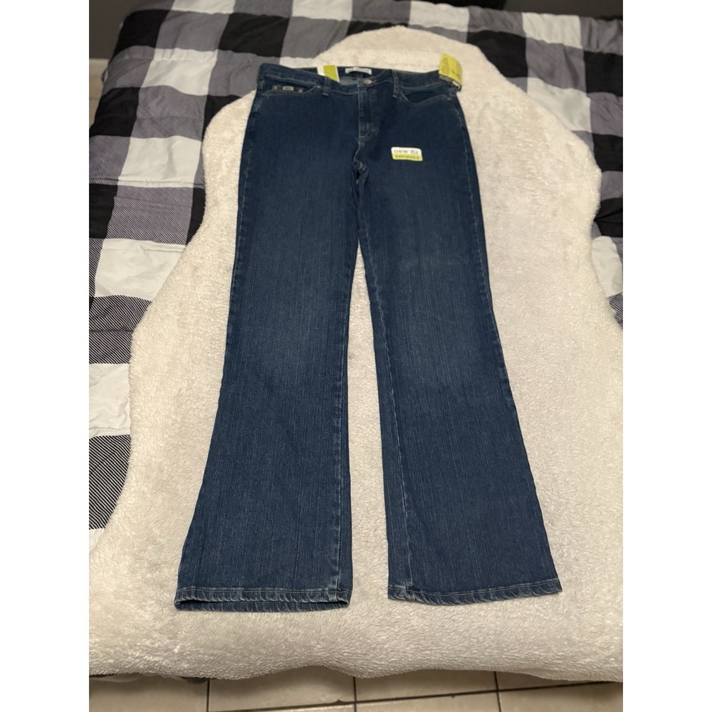 Lee Natural Bootcut Women's Blue Denim Jeans Size 16 Long Pants Stretch NWT